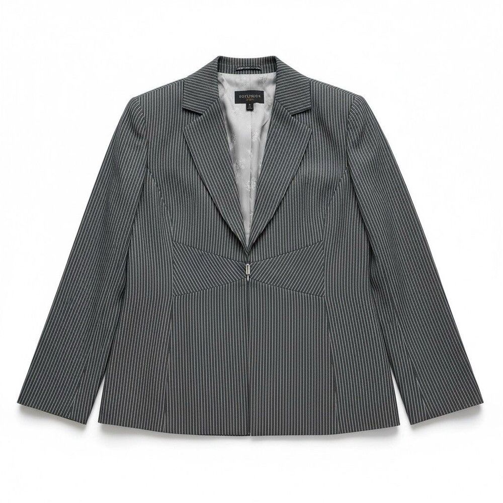 Old Money Tahari Pinstripe Tailored Blazer Office Career Jacket 16W NWT